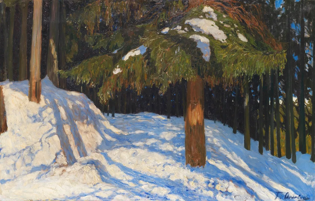 Tannenwald Im Schnee Wall Art by Fritz Overbeck - High-Resolution Digital Print