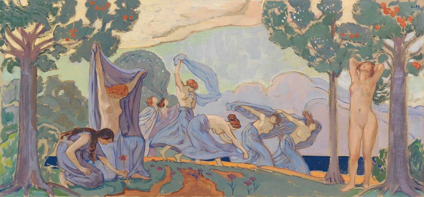 Tanzende Mit Schleier Wall Art by Ludwig von Hofmann - High-Resolution Digital Print