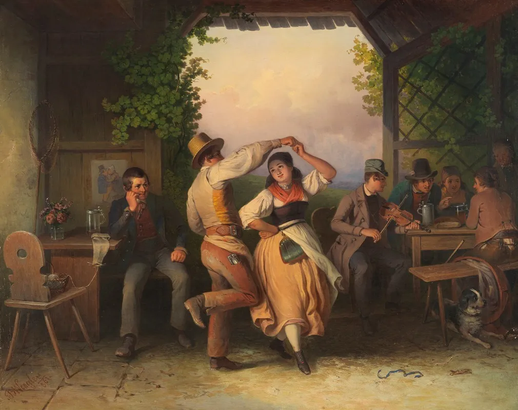 Tanzendes Paar Wall Art by Johann Baptist Wengler - High-Resolution Digital Print