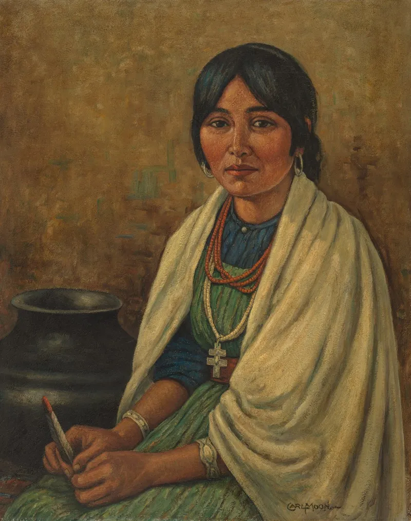 Taos Woman Wall Art by Carl Moon - High-Resolution Digital Print