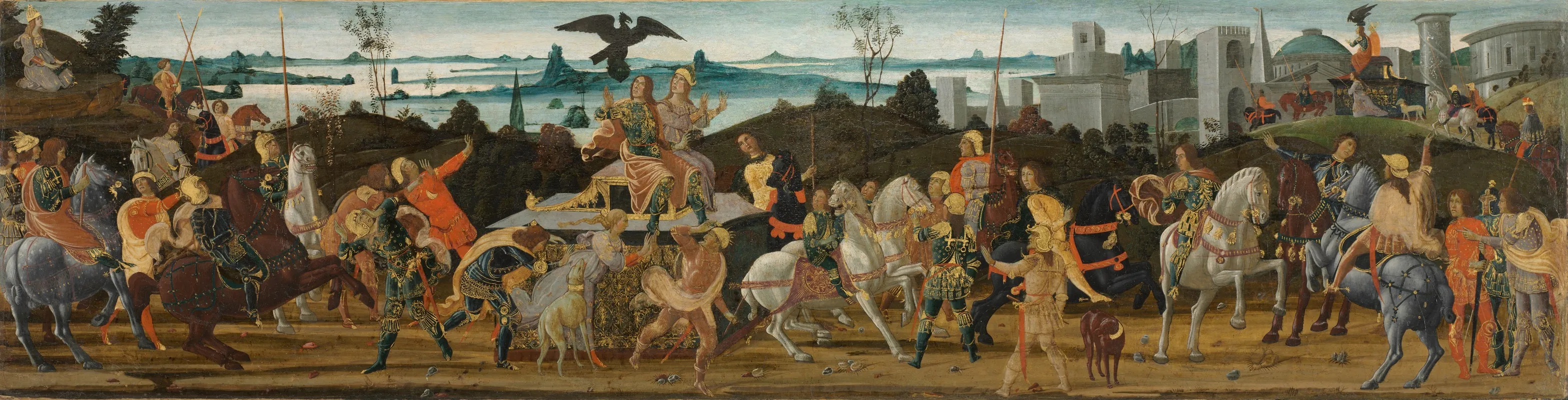 Tarquinius Priscus Entering Rome Wall Art by Jacopo del Sellaio - High-Resolution Digital Print