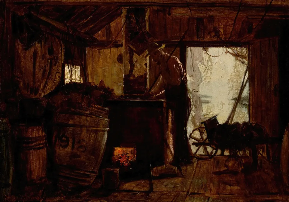 Tarring The Nets Wall Art by Harry Herman Roseland - High-Resolution Digital Print
