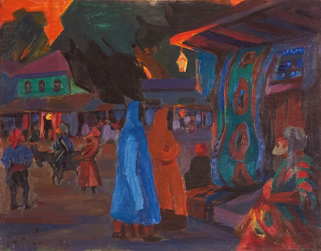 Tashkent At Night Wall Art by Nikolai Mikhailovich Grigoriev - High-Resolution Digital Print