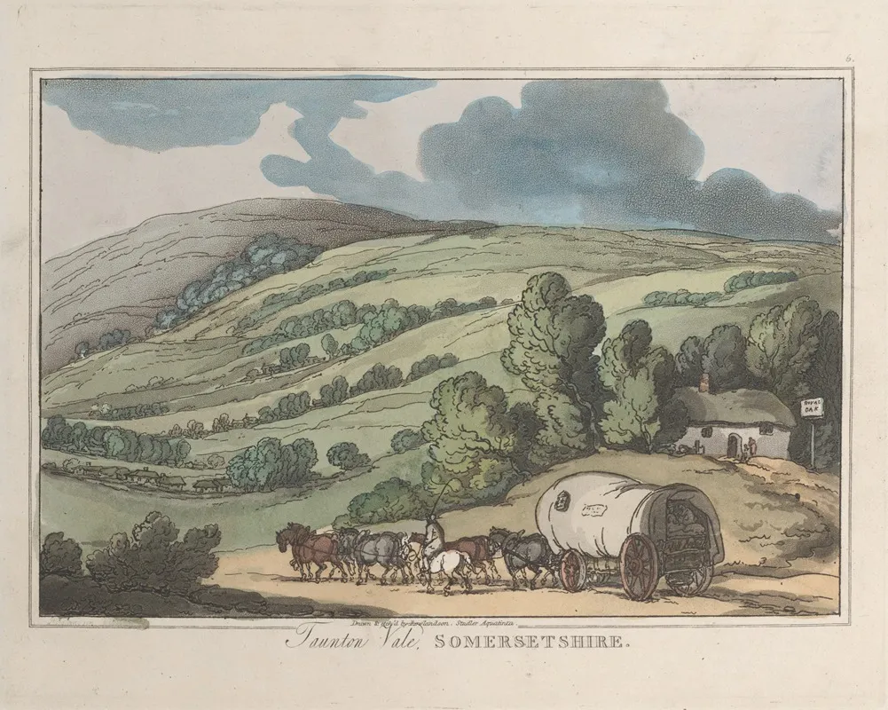 Taunton Vale Somersetshire Wall Art by Thomas Rowlandson - High-Resolution Digital Print