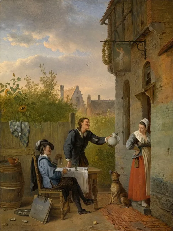 Tavern Scene 15 Wall Art by Ignatius Josephus Van Regemorter - High-Resolution Digital Print