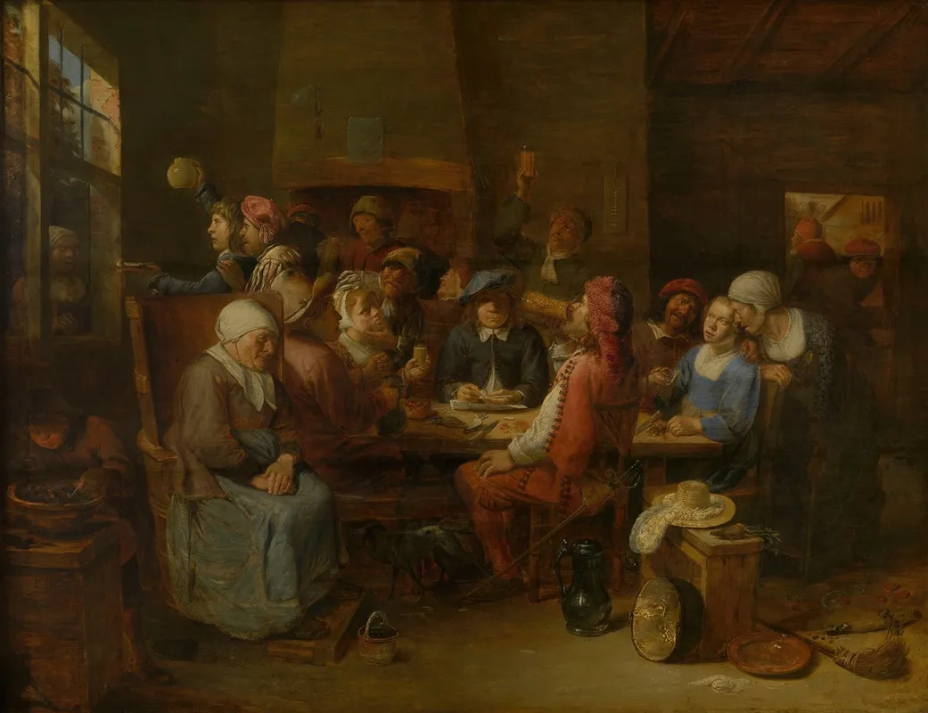 Tavern Scene 17 Wall Art by Joos van Craesbeeck - High-Resolution Digital Print