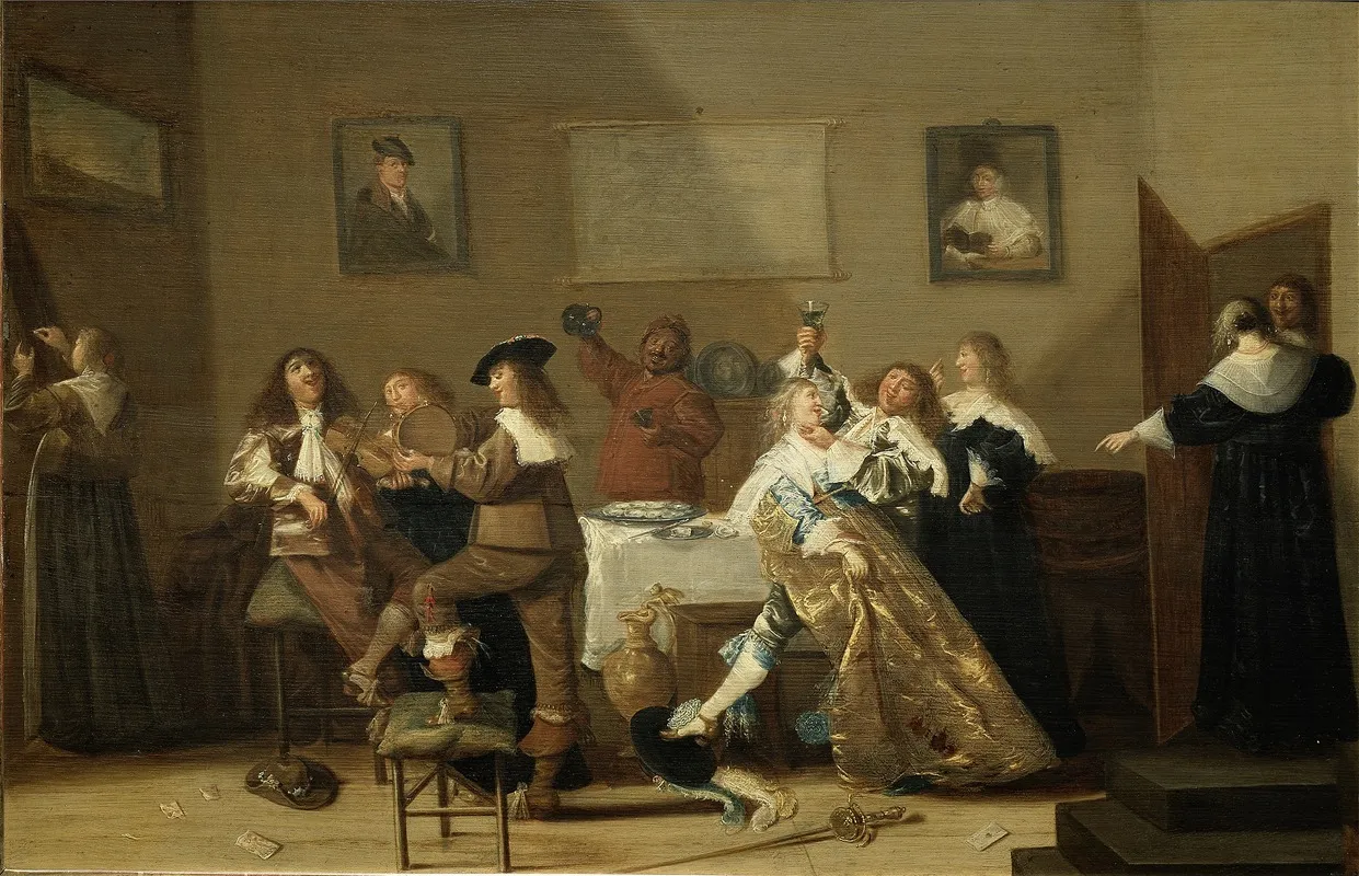 Tavern Scene 2 Wall Art by Dirck Hals - High-Resolution Digital Print