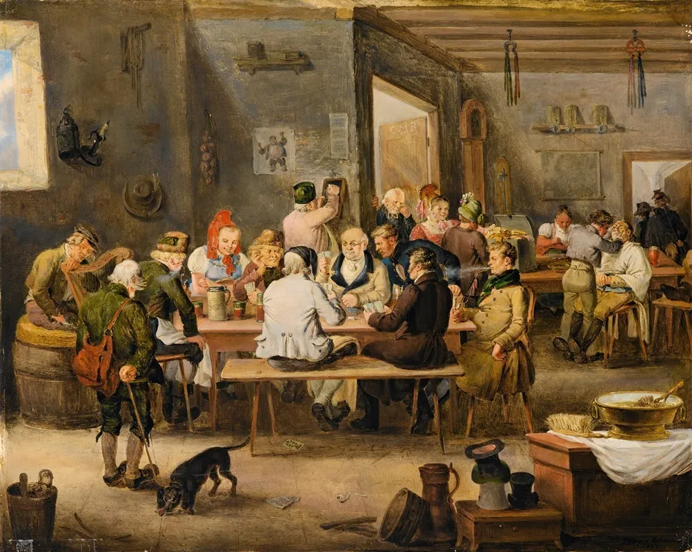 Tavern Scene 8 Wall Art by Johann-Baptist Pflug - High-Resolution Digital Print