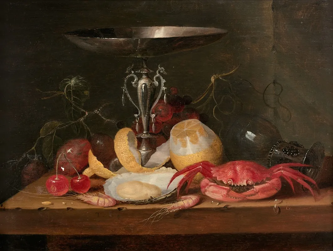 Tazza Citron Et Fruits De Mer Sur Un Entablement Wall Art by Theodoor Smits - High-Resolution Digital Print