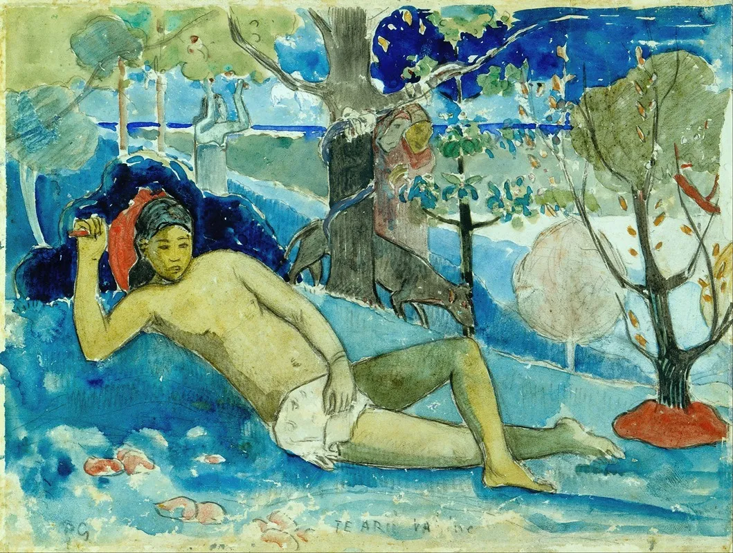 Te Arii Vahine The Queen Of Beauty Or The Noble Queen Wall Art by Paul Gauguin - High-Resolution Digital Print