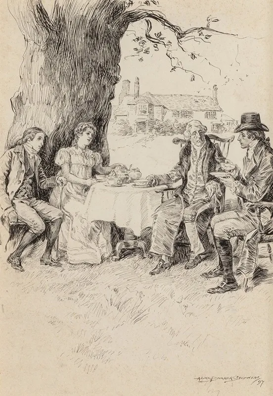 Tea In The Garden 2 Wall Art by Alice Barber Stephens - High-Resolution Digital Print