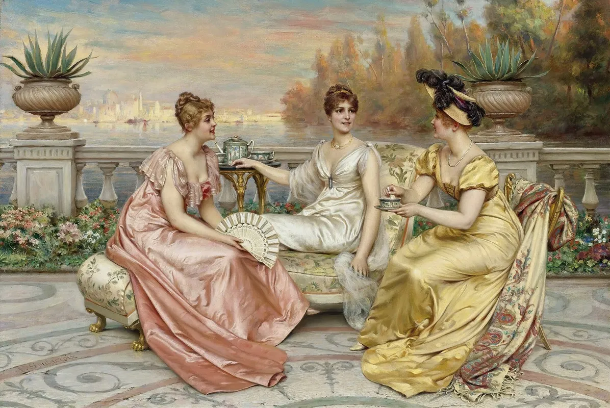 Tea On The Terrace Wall Art by Frédéric Soulacroix - High-Resolution Digital Print