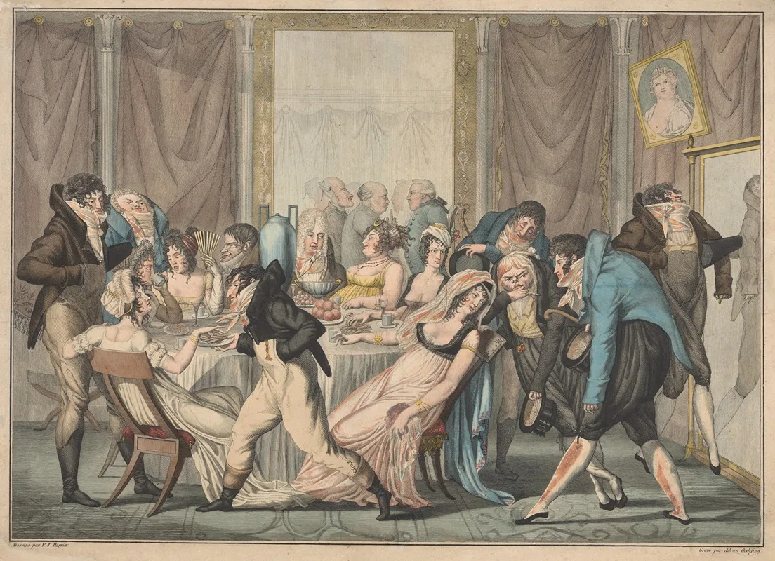 Tea Parisian Supreme Bon Ton At The Beginning Of The 19th Century Wall Art by Fulchran Jean Harriet - High-Resolution Digital Print