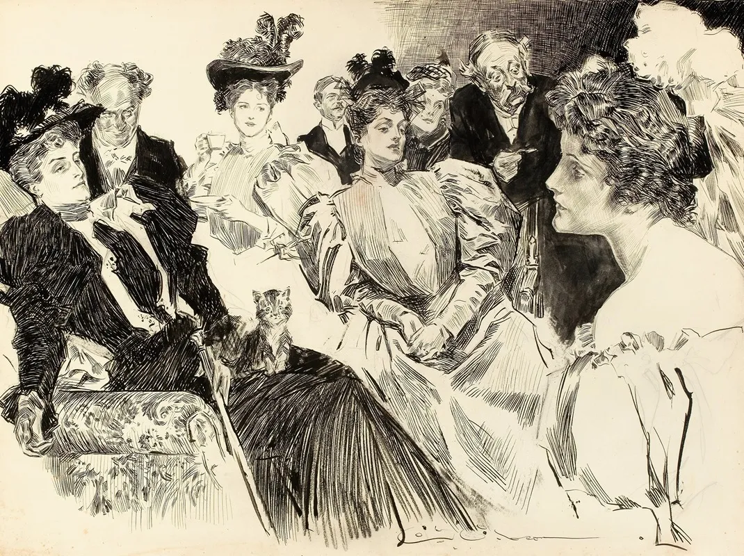 Tea Room Wall Art by Charles Dana Gibson - High-Resolution Digital Print