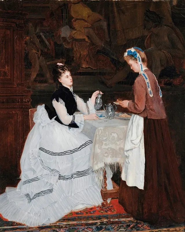 Tea Time 4 Wall Art by Camille-Léopold Cabaillot-Lassalle - High-Resolution Digital Print