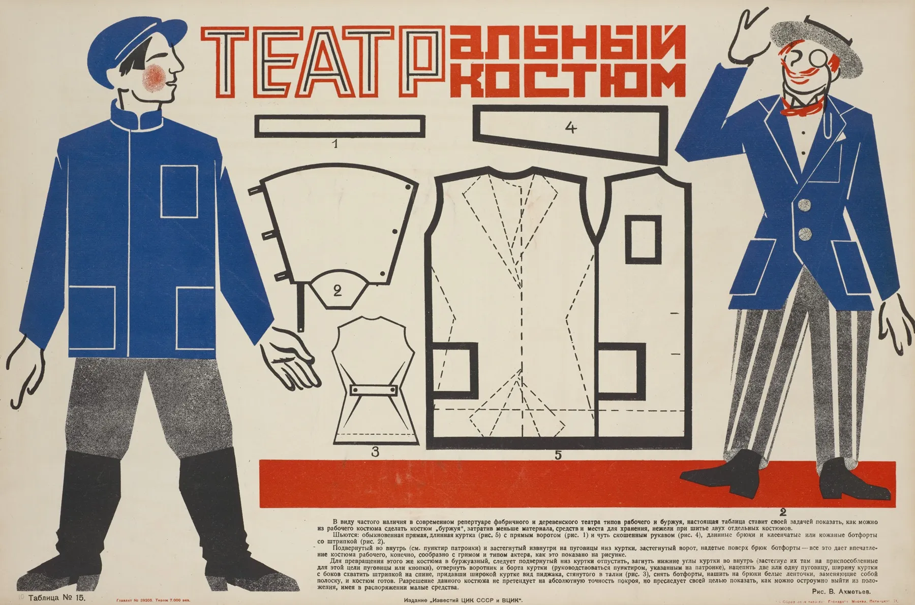 Teatralnyi Kostium Dlia Muzhchin Ris V Akhmetev Tablitsa No 15 Wall Art by I͡Akov Aleksandrovich Tugendkholʹd - High-Resolution Digital Print
