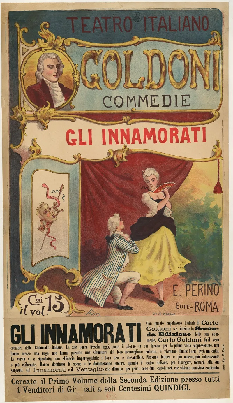 Teatro Italiano Goldoni Commedie Gli Innamorati Les Amoureux Wall Art by Ottavio Rodella Tavio - High-Resolution Digital Print