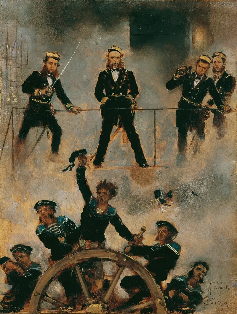 Tegetthoff In Der Seeschlacht Bei Lissa Ii Wall Art by Anton Romako - High-Resolution Digital Print