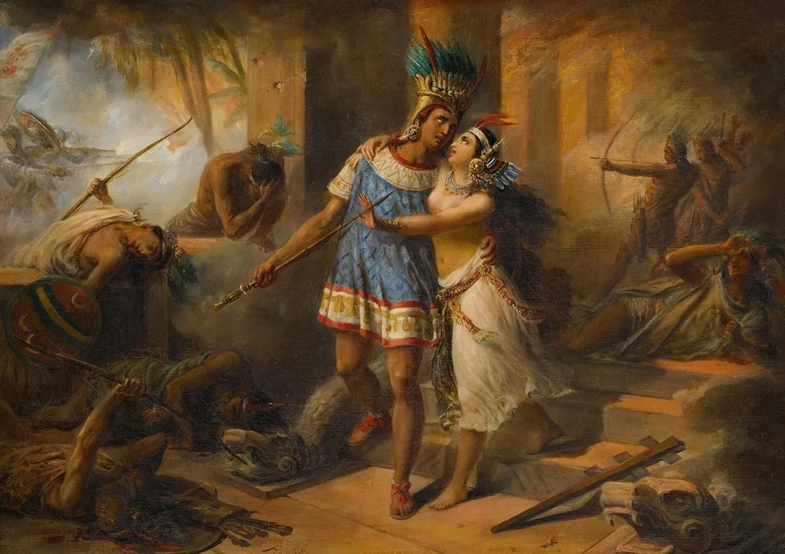 Telasco Defends His Fiancee Wall Art by Alexandre Marie Colin - High-Resolution Digital Print