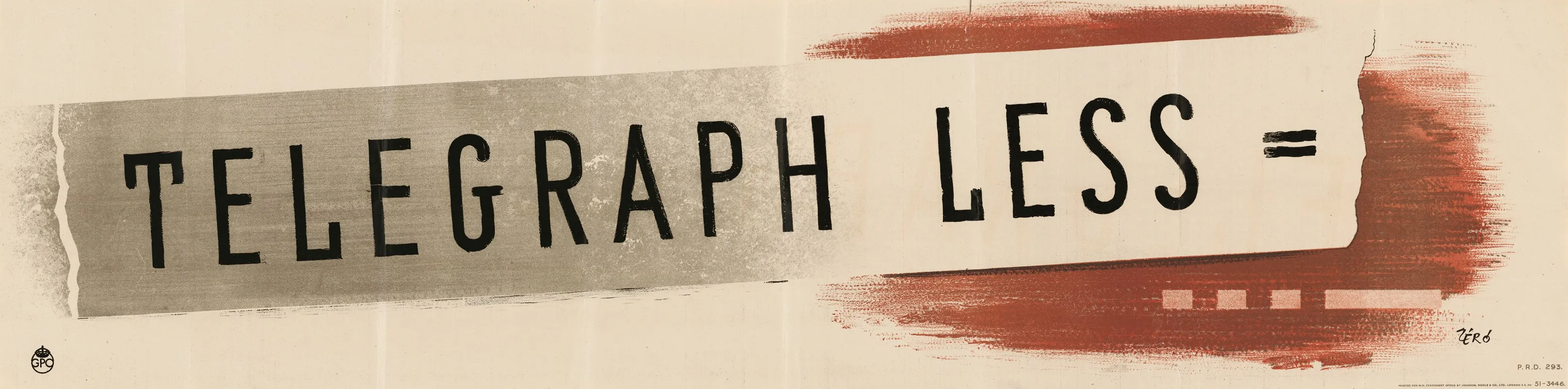 Telegraph Less Wall Art by Hans Schleger - High-Resolution Digital Print
