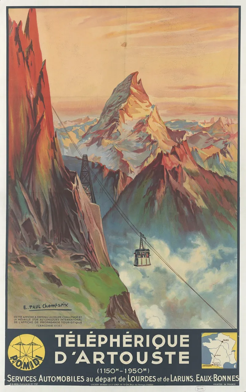 Telepherique Dartouste Wall Art by E. Paul Champseix - High-Resolution Digital Print