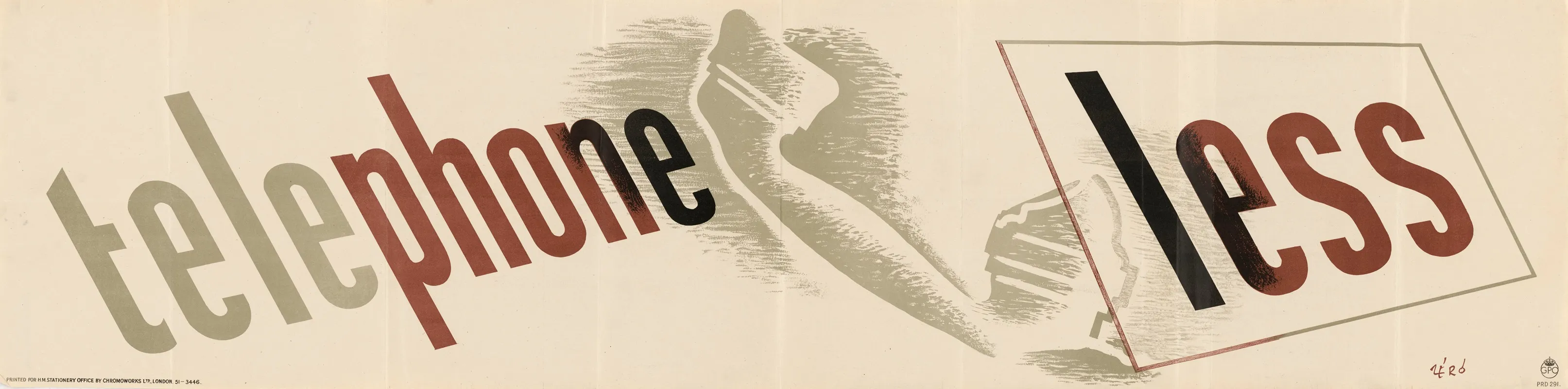 Telephone Less Wall Art by Hans Schleger - High-Resolution Digital Print