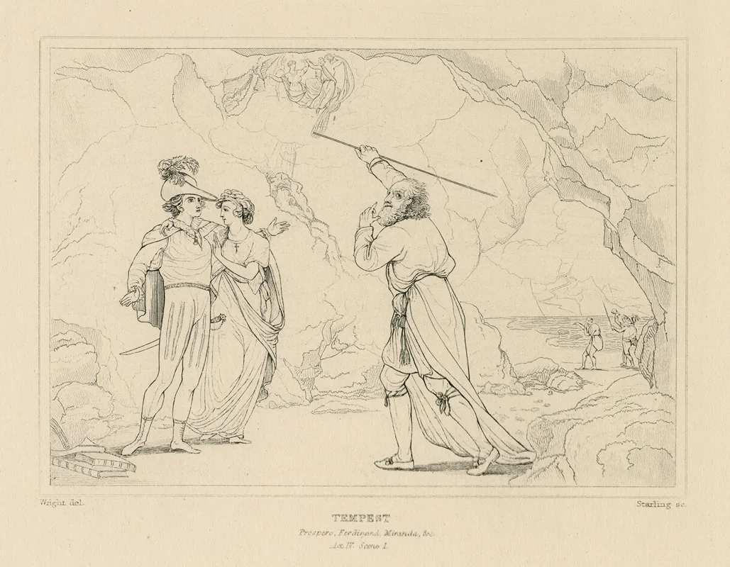 Tempest Prospero Ferdinand Miranda C Act Iv Scene I Wall Art by William Francis Starling - High-Resolution Digital Print
