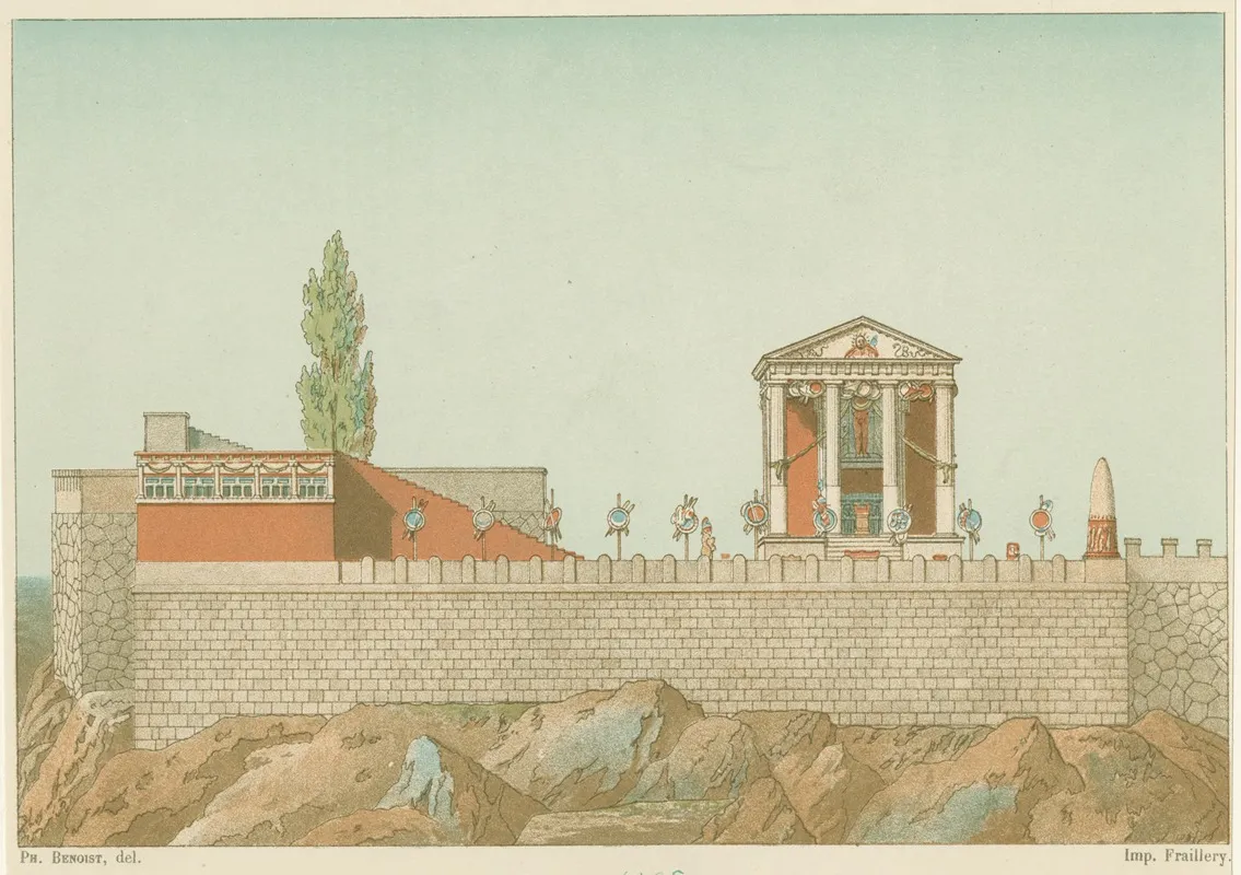Temple Of Cora As Restored By Labrouste Wall Art by Philippe Benoist - High-Resolution Digital Print