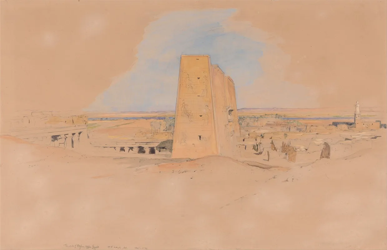 Temple Of Edfou Upper Egypt Wall Art by John Frederick Lewis - High-Resolution Digital Print