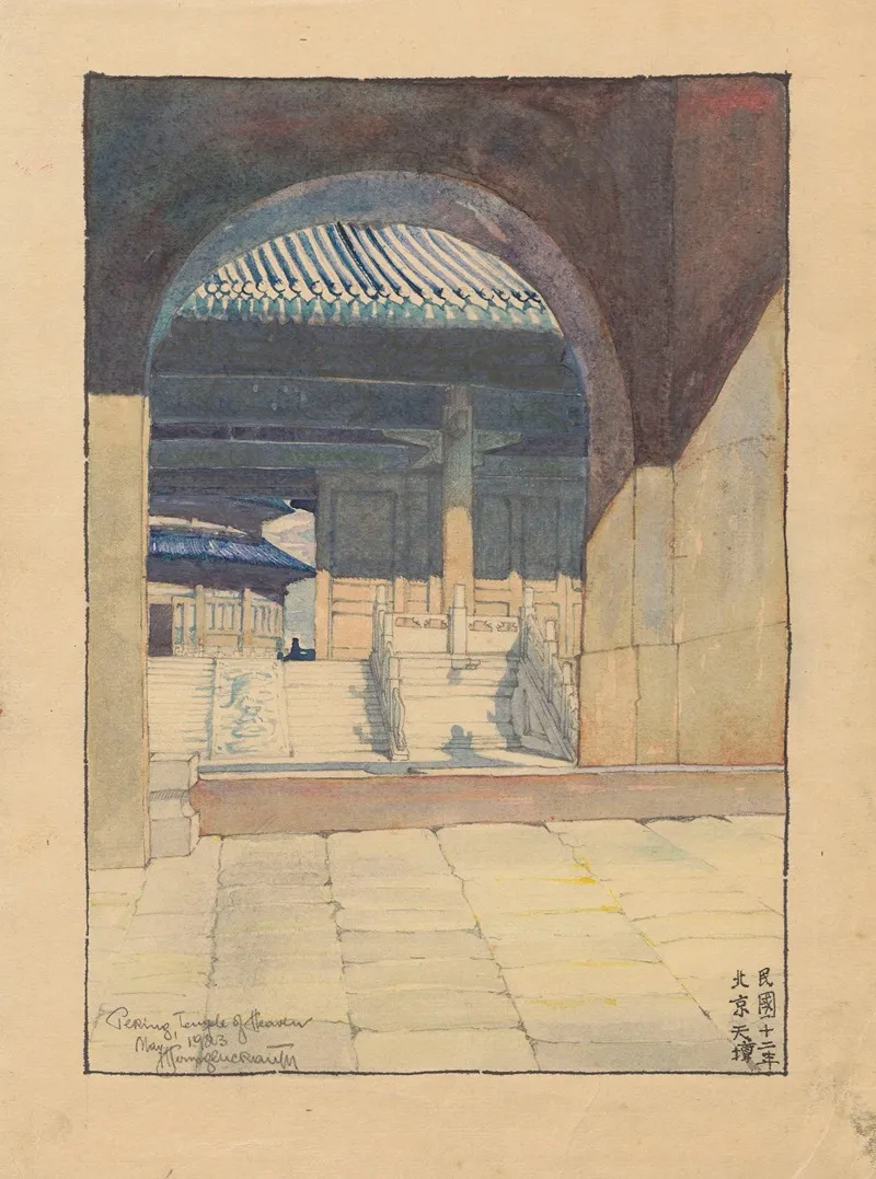 Temple Of Heaven In Beijing Viewed Through A Gate Wall Art by Lishou Huang - High-Resolution Digital Print