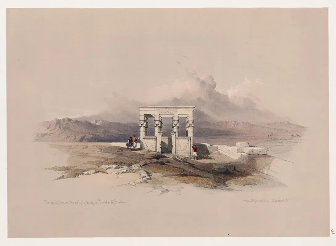 Temple Of Isis On The Roof Of The Great Temple Of Dendera Dandara Wall Art by David Roberts - High-Resolution Digital Print