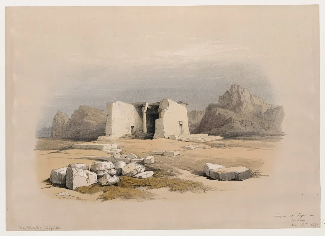Temple Of Tafa In Nubia Nov 16th 1838 Wall Art by David Roberts - High-Resolution Digital Print