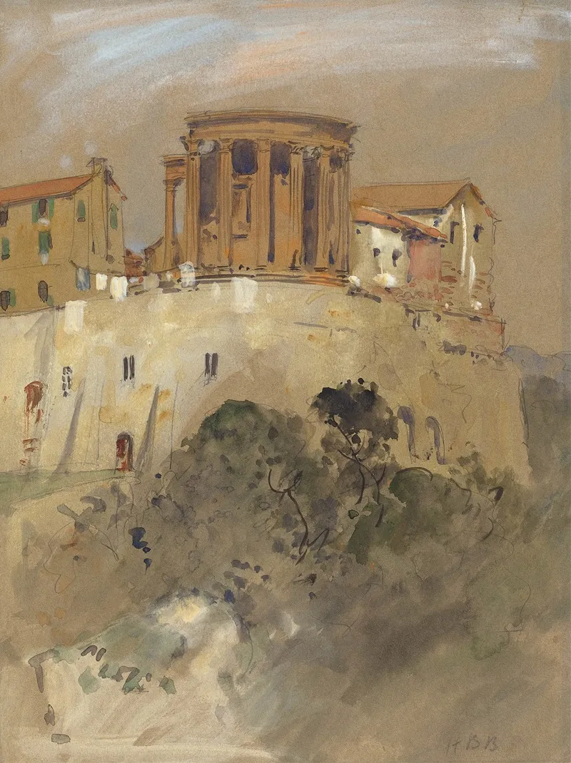 Temple Of Vesta At Tivoli Wall Art by Hercules Brabazon Brabazon - High-Resolution Digital Print
