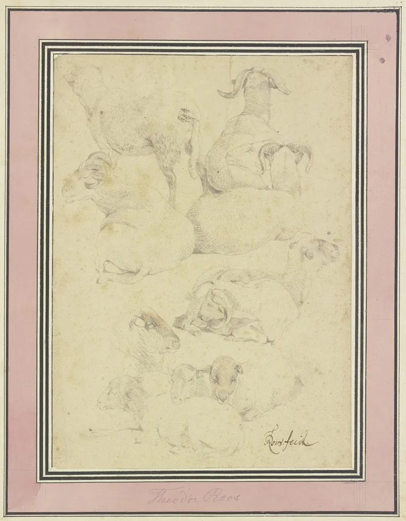 Ten Sheep Wall Art by Theodor Roos - High-Resolution Digital Print