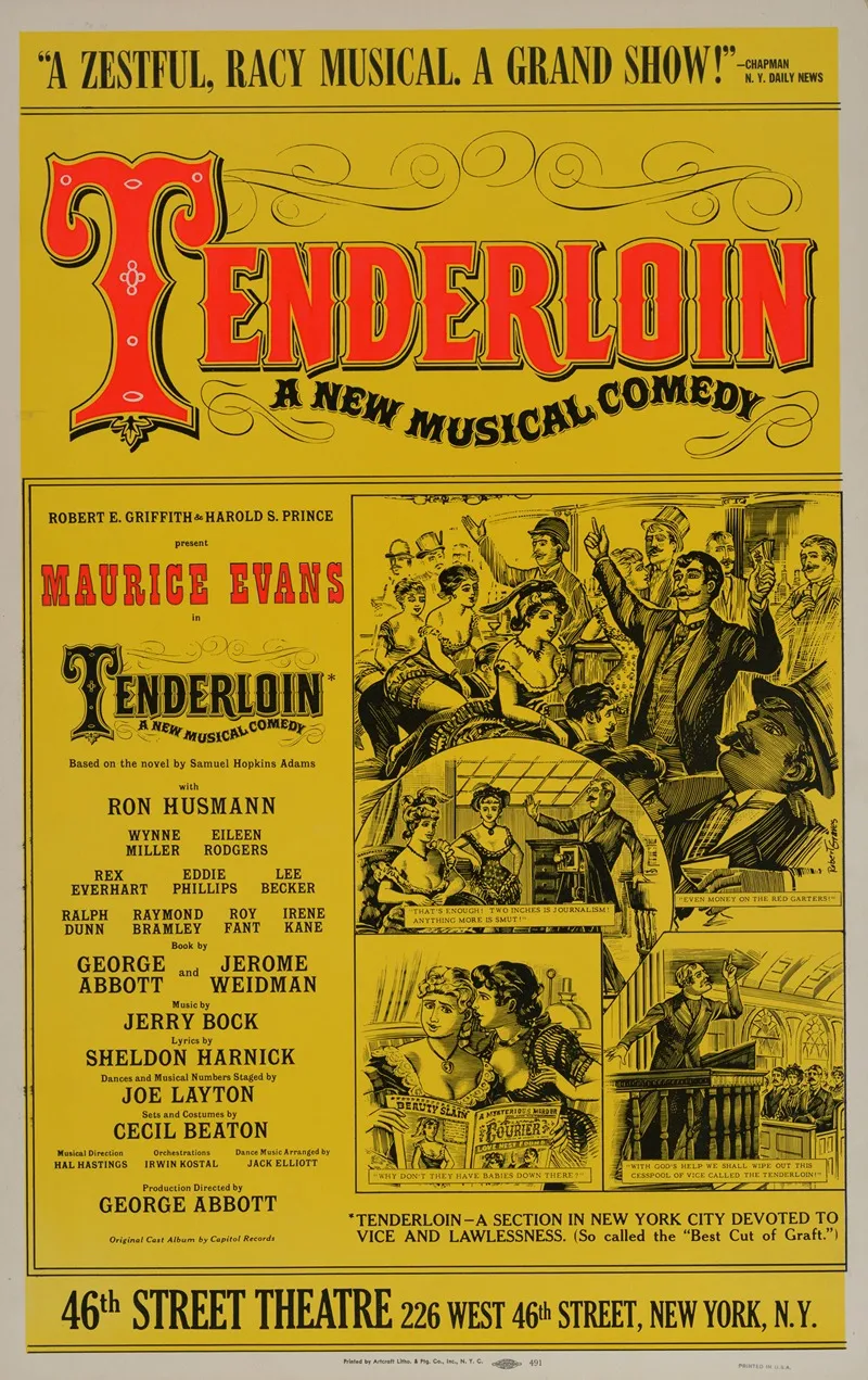 Tenderloin A New Musical Comedy Wall Art by Artcraft Lithograph - High-Resolution Digital Print