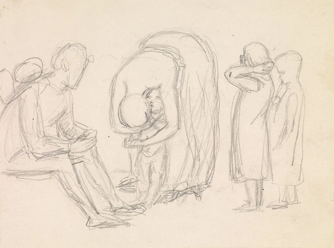 Tennysons Dora Figure Studies Wall Art by Sir John Everett Millais - High-Resolution Digital Print