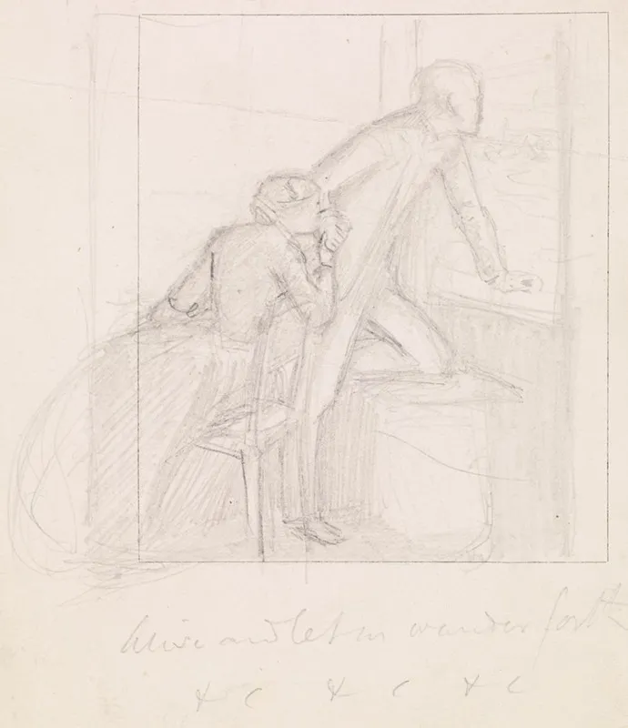 Tennysons The Millers Daughter Study For Husband And Wife In Arise And Let Us Wander Forth Wall Art by Sir John Everett Millais - High-Resolution Digital Print
