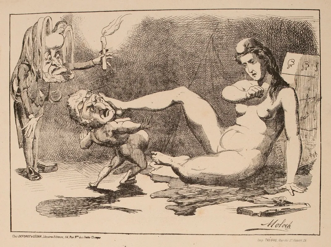 Tentative De Viol Wall Art by Moloch (Alphonse Hector Colomb) - High-Resolution Digital Print