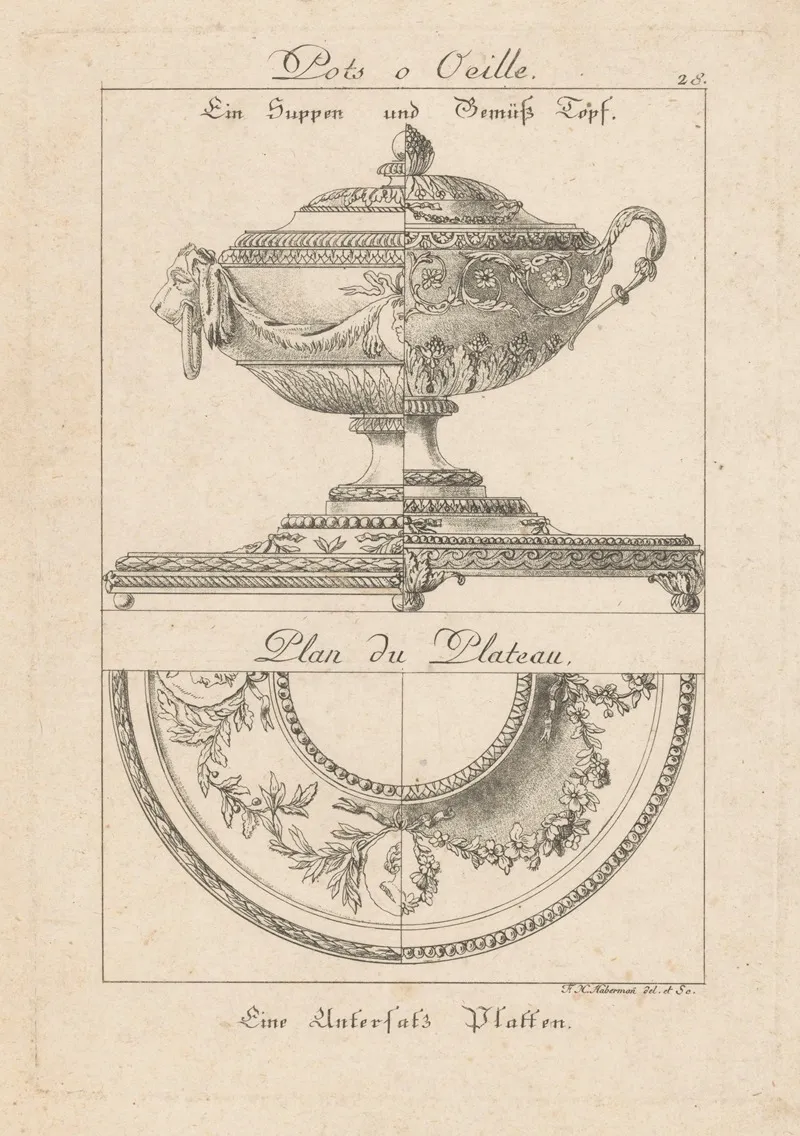 Terrine And Bowl Wall Art by Franz Xaver Habermann - High-Resolution Digital Print