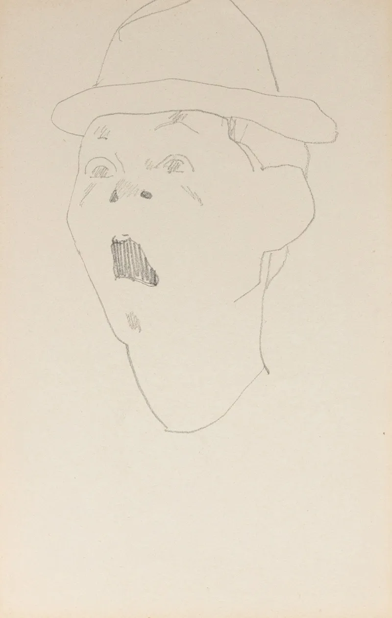 Tete De Clown Ebahi Wall Art by Amedeo Modigliani - High-Resolution Digital Print