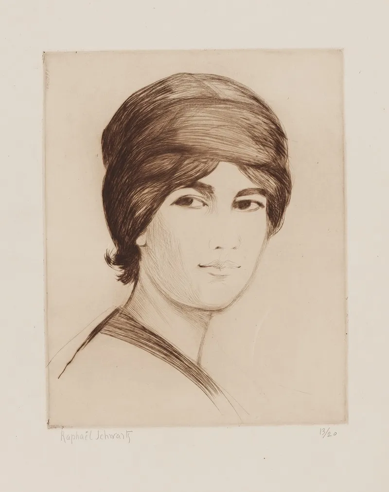 Tete De Femme 19 Wall Art by Raphael Schwartz - High-Resolution Digital Print