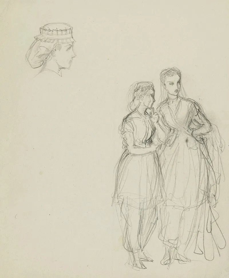 Tete De Femme Et 2 Femmes En Pied