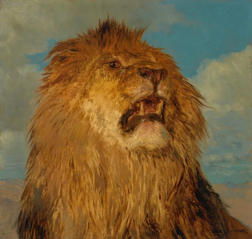 Tete De Lion Relevee Wall Art by Rosa Bonheur - High-Resolution Digital Print