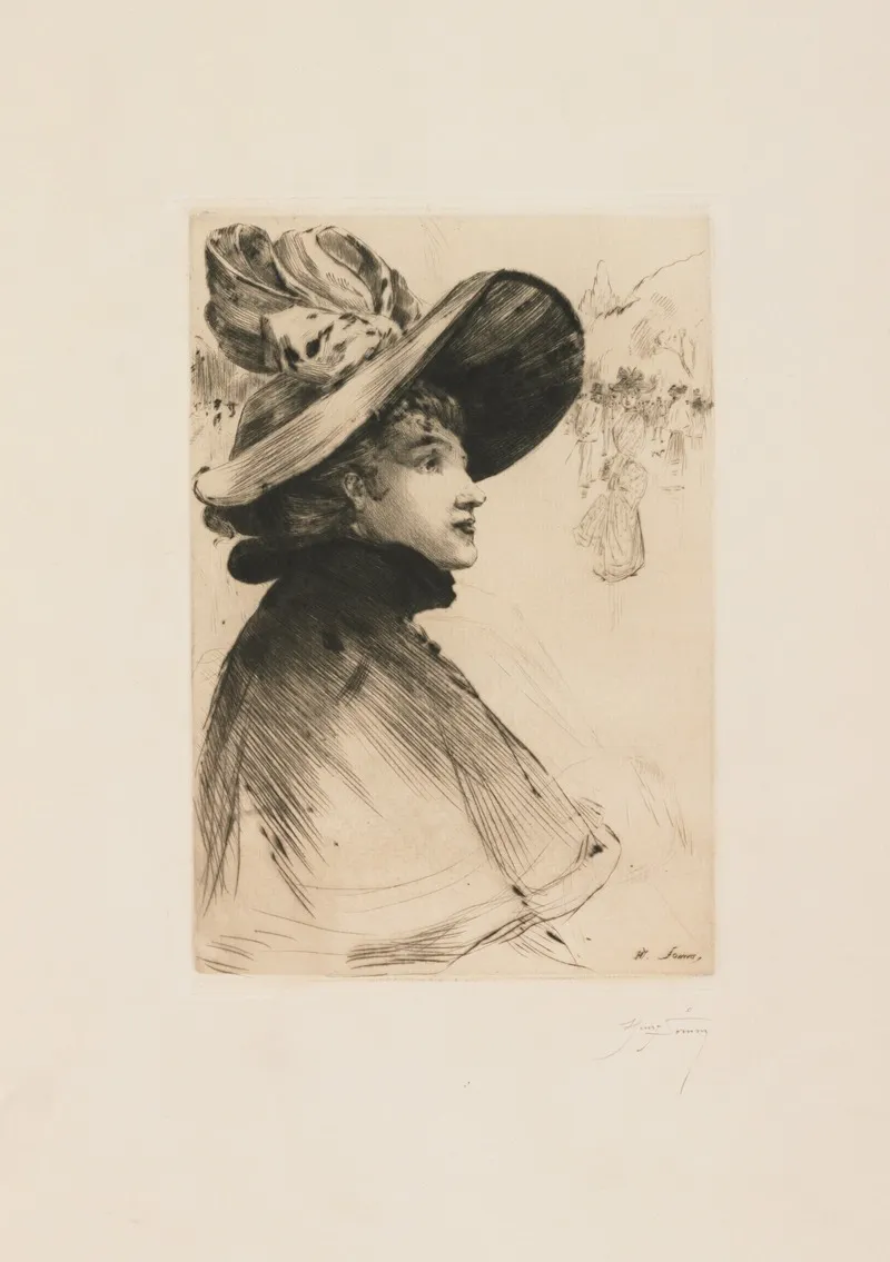 Tete De Parisienne Head Of A Parisian Woman Wall Art by Henri Somm - High-Resolution Digital Print