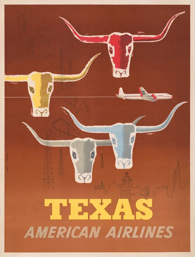 Texas American Airlines Wall Art by Martin Glanzman - High-Resolution Digital Print