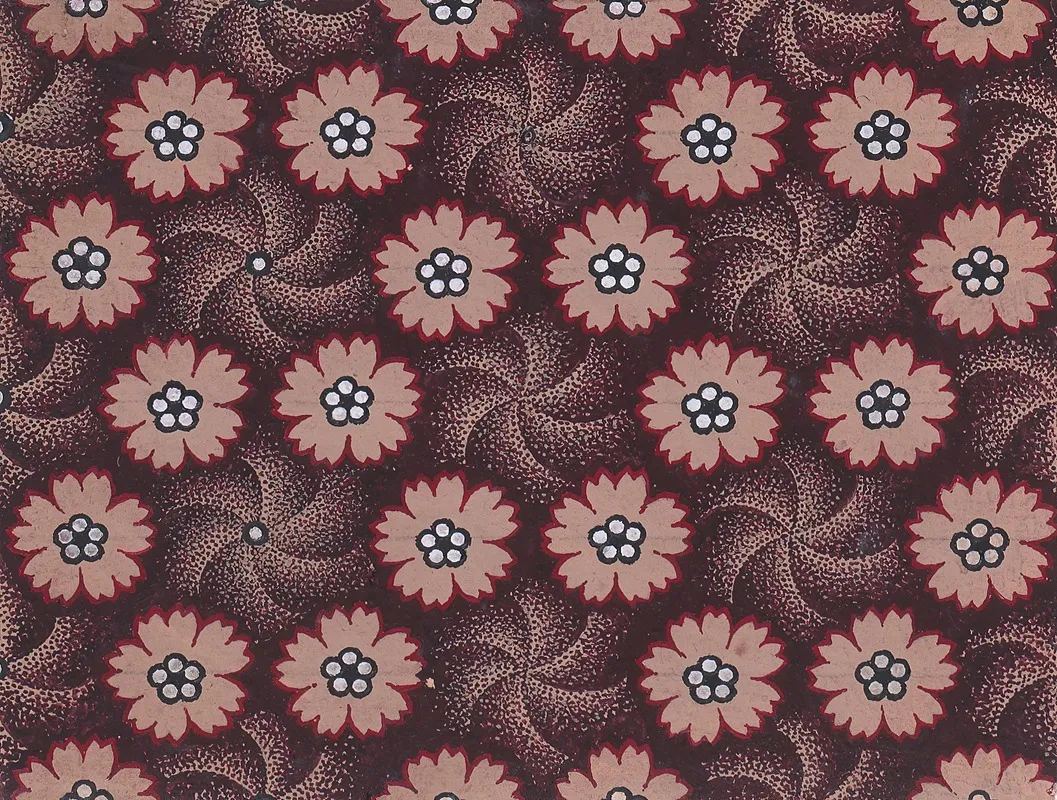 Textile Design With Rosettes Forming Hexagonal Shapes Around Swirls Wall Art by Wassily Kandinsky - High-Resolution Digital Print
