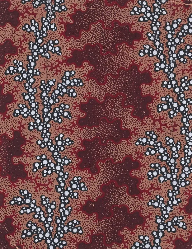 Textile Design With Vertical Undulating Garlands Of Pearls Separated By Vertical Strips Of Vermicular Pattern Over A Stippled Background Wall Art by Wassily Kandinsky - Canvas Print