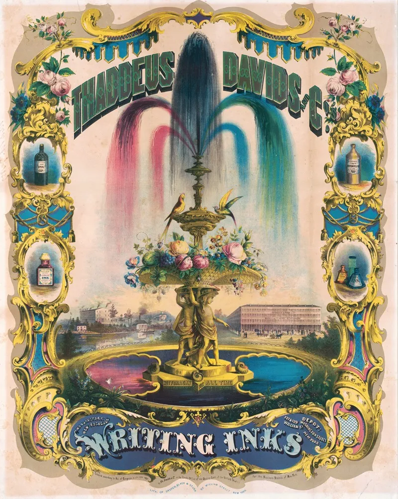 Thaddeus Davids And Cos Writing Inks Wall Art by Snyder, Black &amp; Sturn - High-Resolution Digital Print