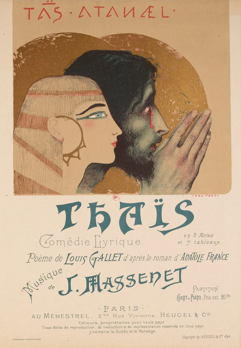Thais Couverture Du Livret De La Comedie Lyrique De Jules Massenet