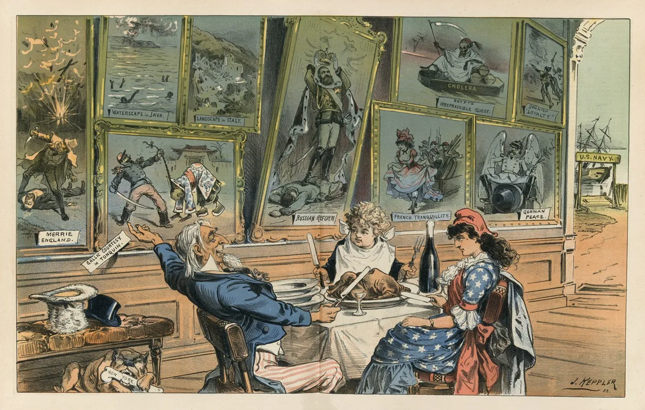 Thanksgiving 5 Wall Art by Joseph Ferdinand Keppler - High-Resolution Digital Print